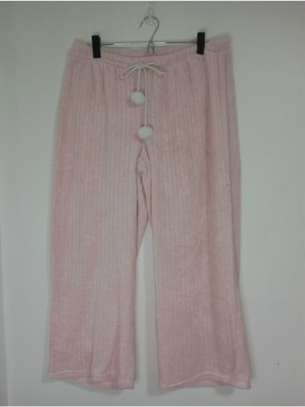 Peanuts Pink Fleece Lounge Pants With Pom-Pom Drawstring & Embossed Design XL